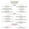 Fall Dinner Menu | Zucchini's Restaurant